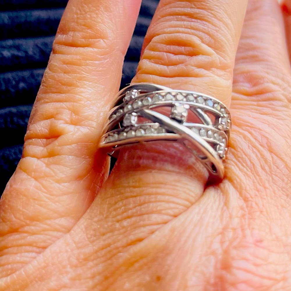 Real Diamond and sterling silver ring